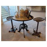 3pc-industrial table with iron stools
