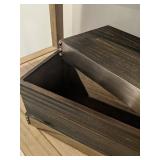 metal and wood rectangular storage boxes