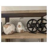 4pc-metal gears & ceramic apple & pear