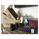 STORAGE CONTAINERS, CANISTER, BINOCULARS & GAMES