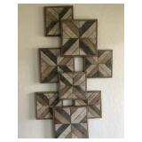STACKED WOOD TILE WALLHANGING