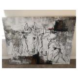 "CONTOUR HORSES"CANVAS PRINT