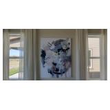BLUE & MAUVE " FLORAL" CANVAS WALL ART (3
