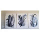 NAVY BLUE & GRAY " PAINT SWIRL" CANVAS WALL ART