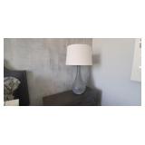 GREY " FROSTED" GLASS LAMPS (2