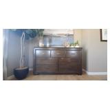 DARK WOOD DRESSER W/7-DRAWERS (5