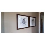 PINK & GRAY " WATERCOLOR" WALL ART PRINT (2