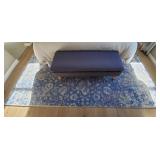 BLUE & CREAM " FLORAL" AREA RUG (8