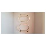 2PC-GOLD " OCTAGON" WALL SHELVES (1