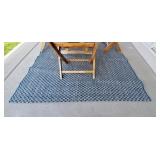 2PC-BLUE & WHITE OUTDOOR AREA RUGS (5