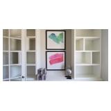 HOT PINK & BLUE GREEN " PAINT BRUSH" WALL ART