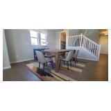 7PC-WOOD DINING TABLE W/6-GREY CHAIRS