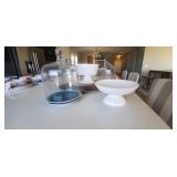7PC-GLASS DOME. SILVER PLATTER, COOLING RACK, &