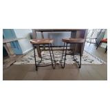 WOOD & IRON BAR STOOLS (1