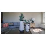 2PC-FAUX PLANTS IN WHITE VASES