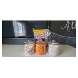 8PC-GLASS SNACK CANISTERS & OPERATION GAME (SNACK