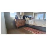 WOOD " CHECKERED" NIGHTSTAND W/2-DOORS (2