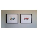 4PC-" CONSTRUCTION TRUCKS" WALL ART PRINTS (1