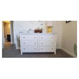 WHITE WOOD DRESSER W/6-DRAWERS (4