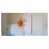 PAINTED " SUN" CANVAS WALL ART (3