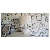 MATTE WHITE " LATTICE" LAMP (1