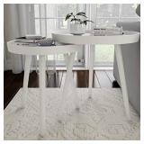 2PC-WHITE " LAVISH HOME" NESTING TABLES (IN-BOX:
