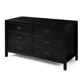 BLACK WOOD DRESSER W/6-DRAWERS (IN-BOX: ASSEMBLY