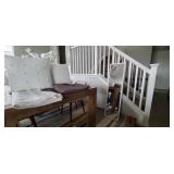 5PC-CREAM TEXTURED PILLOWS W/DRAPE PANEL (7