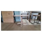 NATURAL WOOD " PEDESTAL" SIDE TABLE (2
