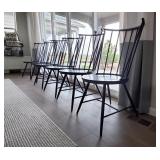 BLACK METAL & WOOD CHAIRS W/" CURVED" BACK (1