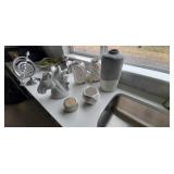 6PC-WHITE CERAMINC DÉCOR ITEMS-HORSE HEAD,