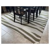 GREEN & WHITE STRIPE RUG 11