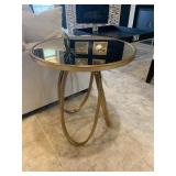 MIRRORED END TABLE (24"DIAMETER 26.5"HEIGHT)
