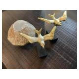 2PC DECORATIVE BIRD & VASE