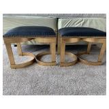 2PC GOLD & BLACK OTTOMAN BY IMAxCORP **SOME
