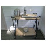 SERVING CART W/ ITEMS