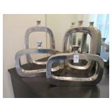 (4) SILVER ART DECO