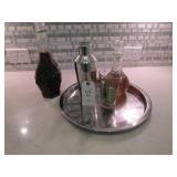 GLASSES (37)/DRINK MIXER/ 2 DECANTERS/TRAY