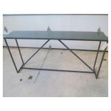 ENTRY METAL TABLE W/GLASS TOP