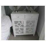 WHITE 2 DOOR AND 2 DRAWER DISPLAY CABINET