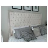 OFF-WHITE KING STUDDED HEADBOARD FRAME
