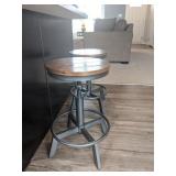 WOOD AND METAL STOOLS