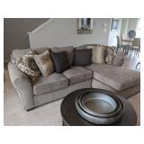5PC-BROWN SECTIONAL SOFA & 4 MATCHING PILLOWS