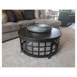 3PC-METAL AND WOOD COFFEE TABLE & SIDE TABLES