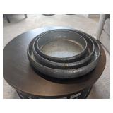 3PC-ROUND METAL TRAYS