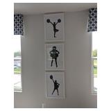 3PC-CHEERLEADERS SHADE WALL ART