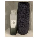 2PC PURPLE & GRAY VASES