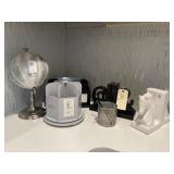 ASST. OFFICE ITEMS W/ GLOBE & BOOK HOLDER