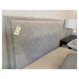 GRAY UPHOLSTERED QUEEN SIZE HEADBOARD
