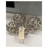 4PC METAL ORB DECO